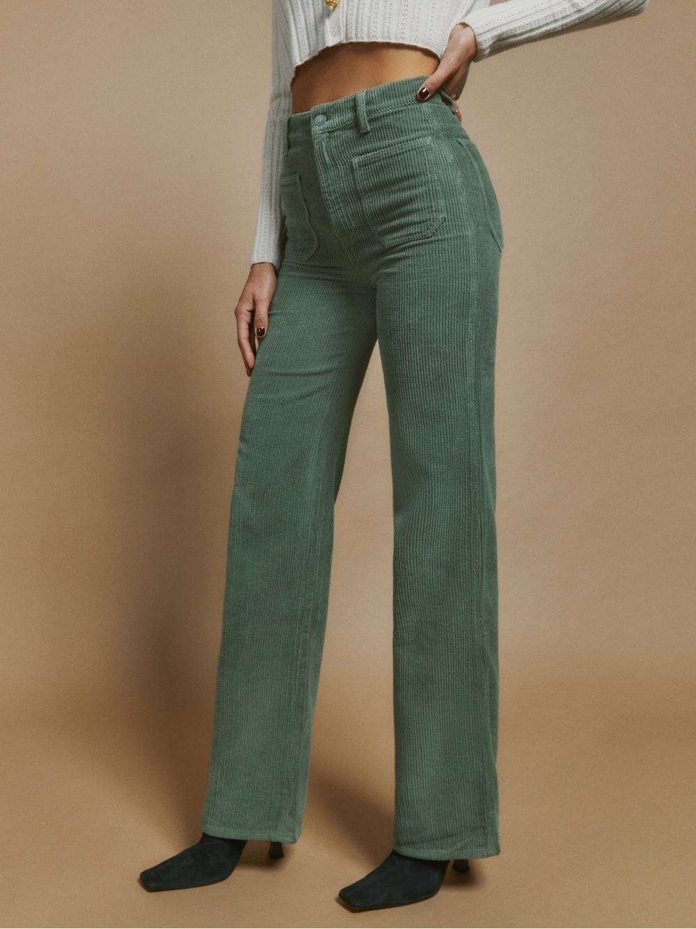 Alyssa High Rise Wide Leg Corduroy Pants